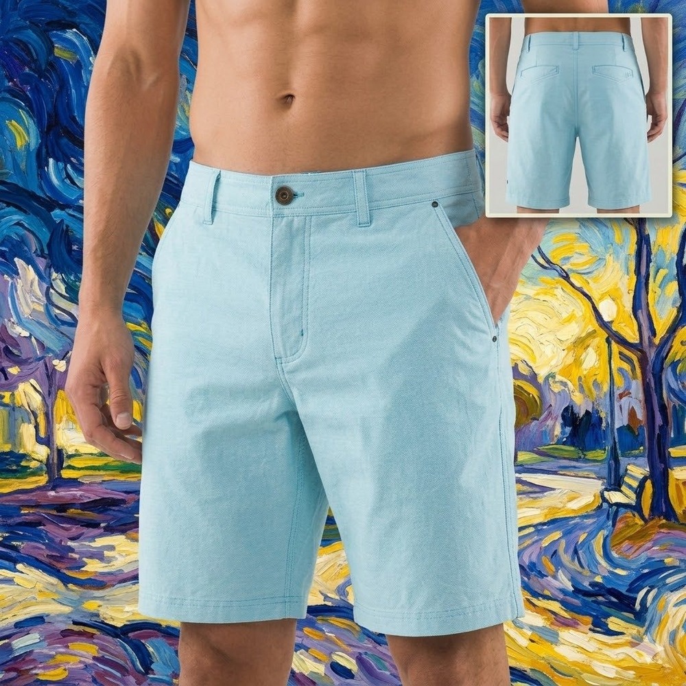 Lululemon Commission Short‎ 9 Warpstreme Light Blue Mens 32 LM7406S Chino